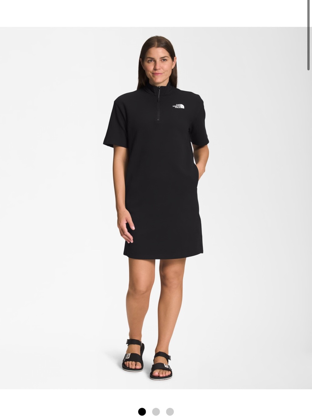 The North Face Tech Dress- Women’s Black Short-Sleeve Half-Zip Polo Dress